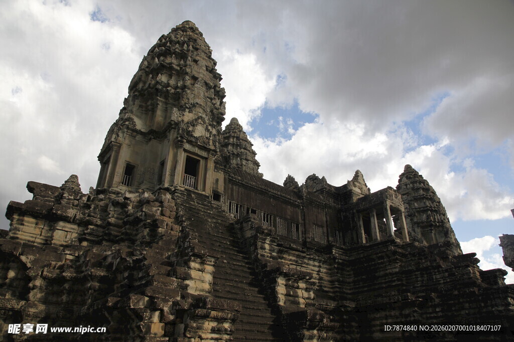 吴哥窟古建筑壮丽景观