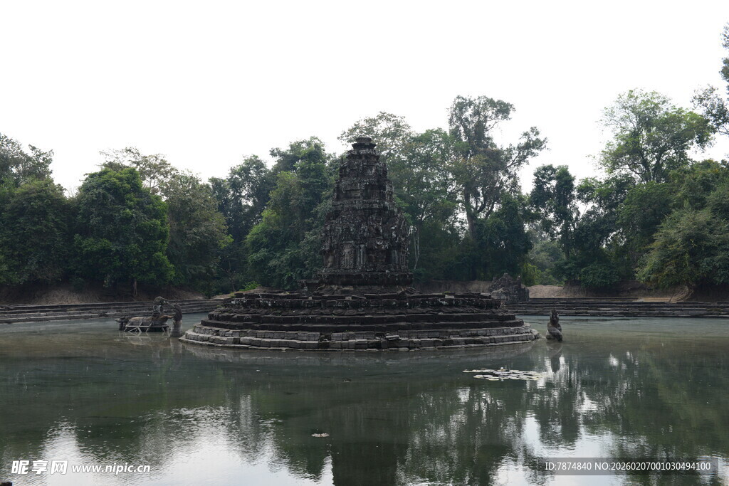 湖中小岛古迹景观