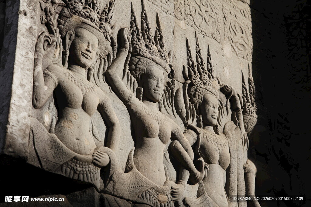 吴哥窟精美石雕艺术