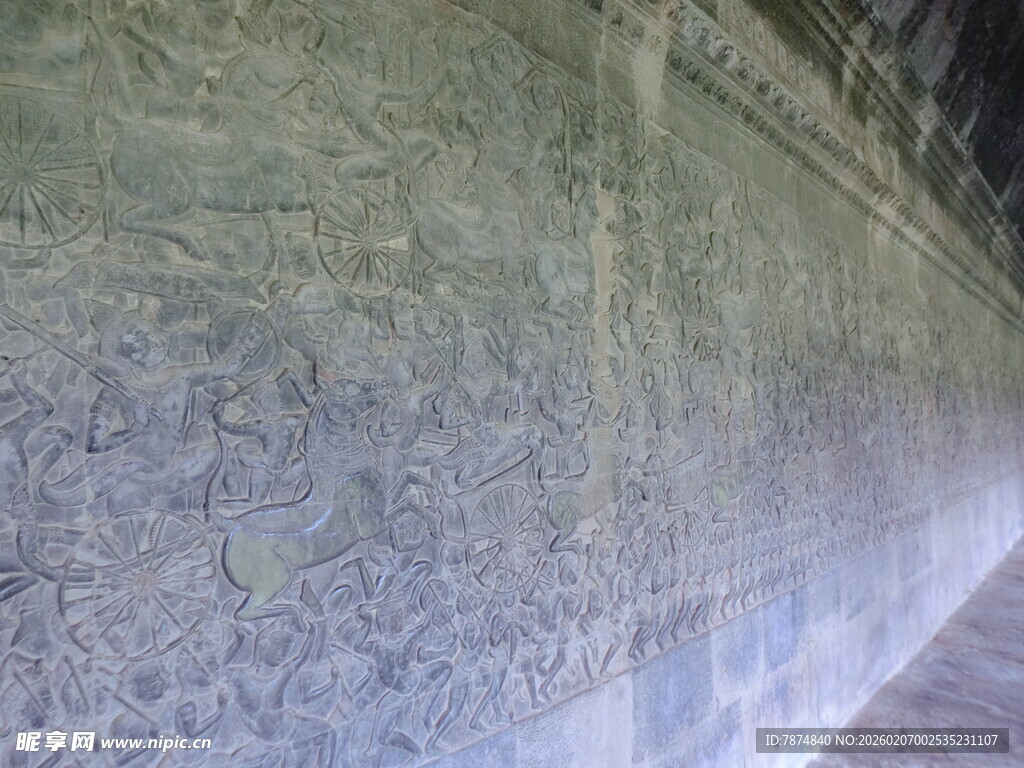 古老墙面的精美雕刻纹理