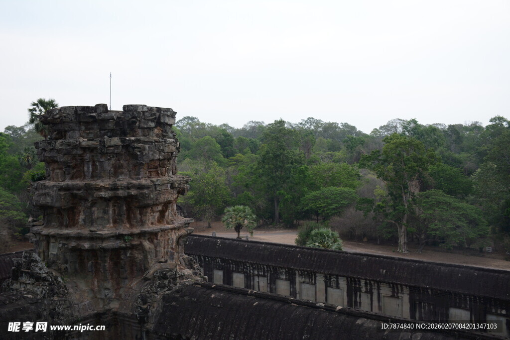 吴哥窟古老建筑景观