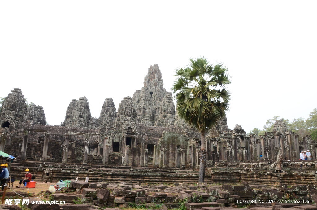 吴哥窟古老遗迹景观