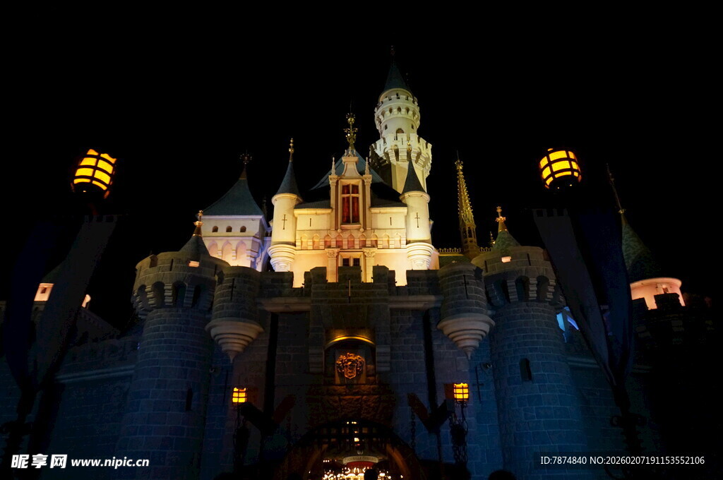 梦幻迪士尼城堡夜景