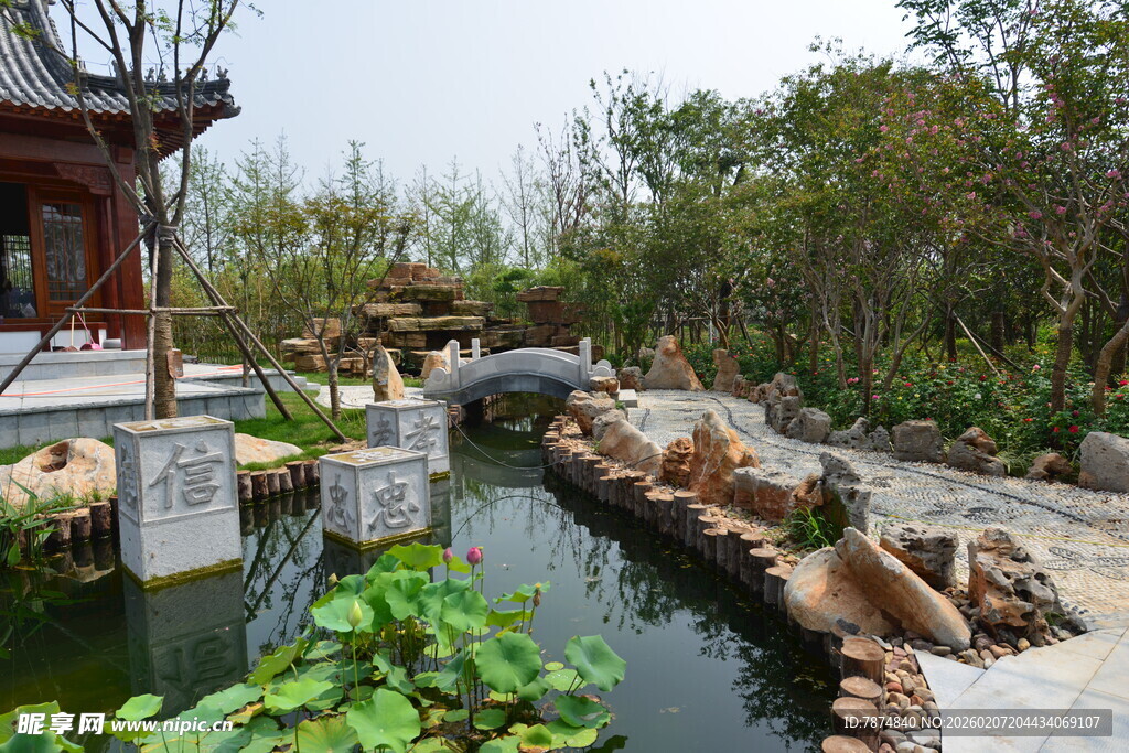 中式园林精致水景小景