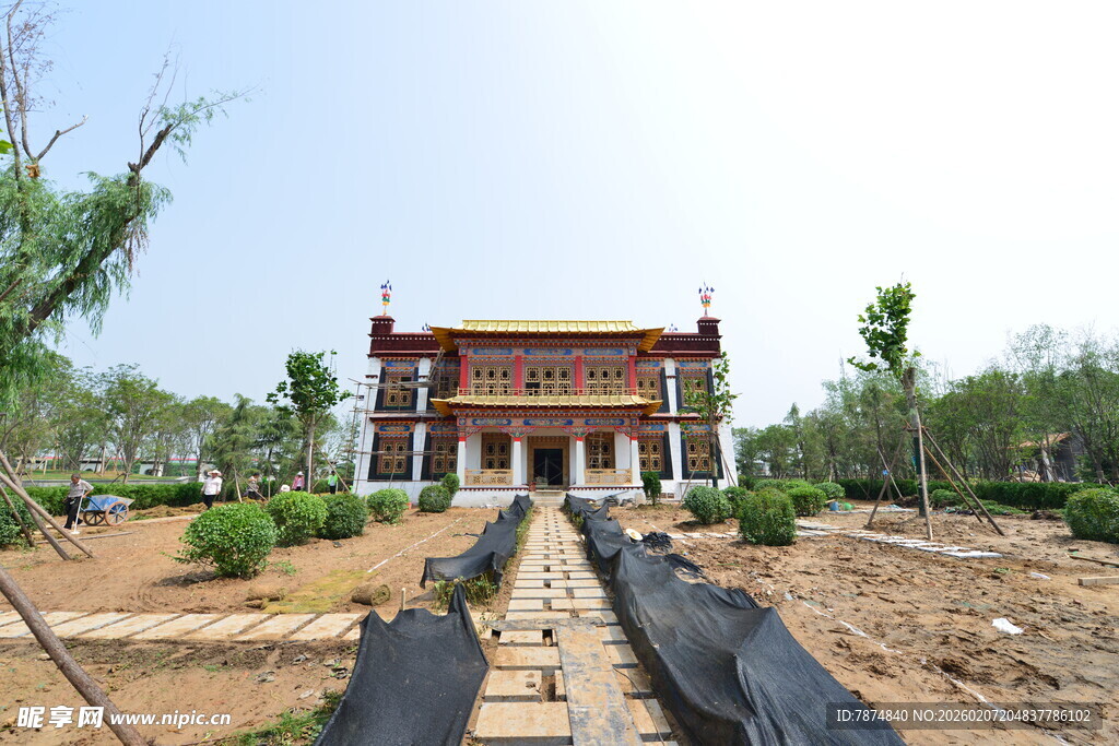 中式古建筑 古朴庭院景观