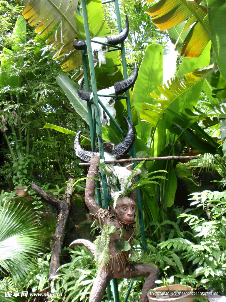 丛林中的奇幻雕塑景观