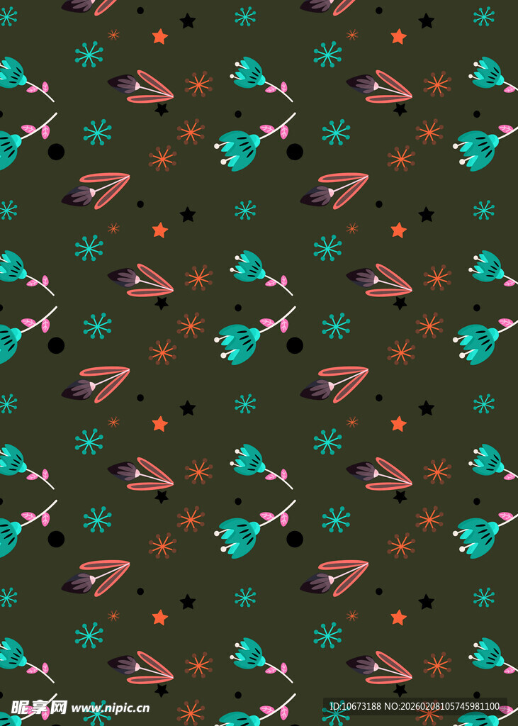 绿色背景的多彩图案纹理