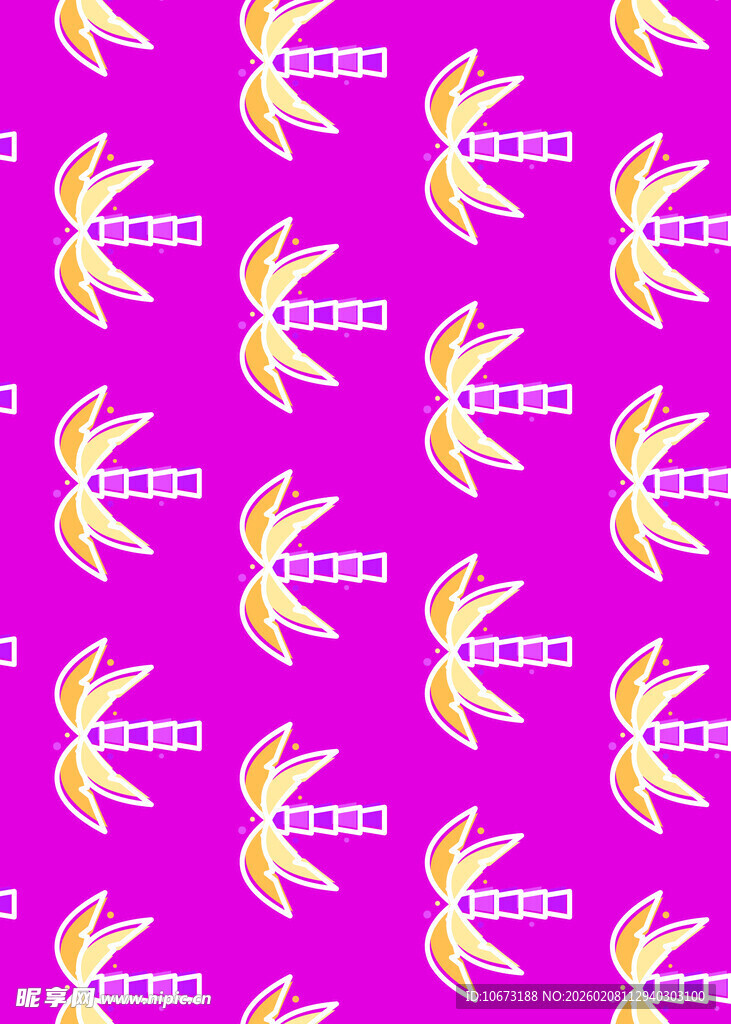 紫色背景香蕉图案设计