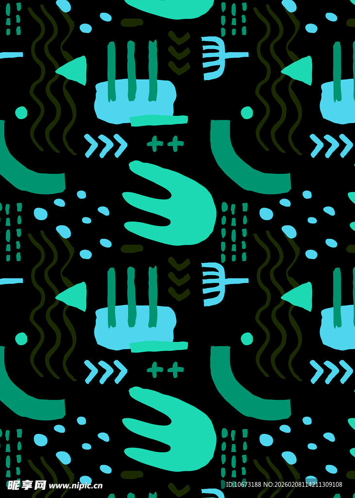 抽象几何海洋元素图案