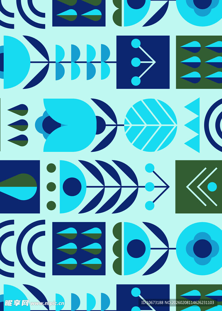 几何图案海洋风无缝背景