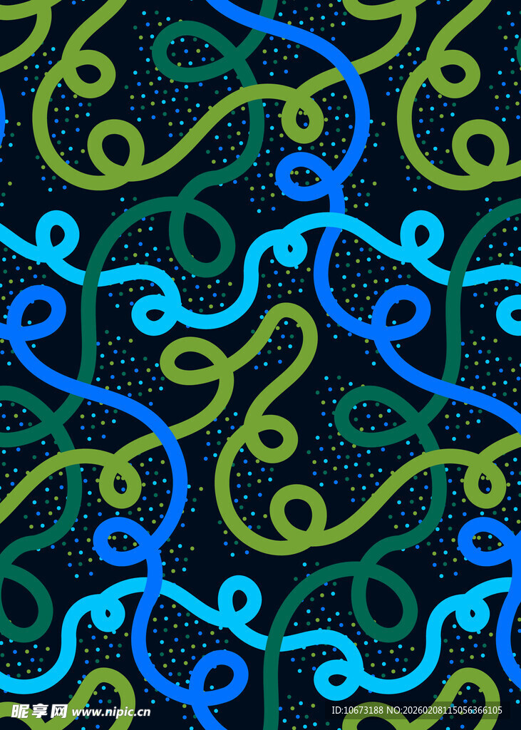 多彩曲线交织抽象图案