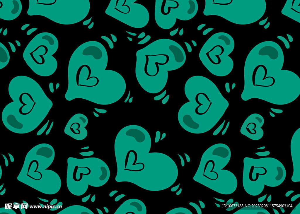 绿色爱心图案背景设计