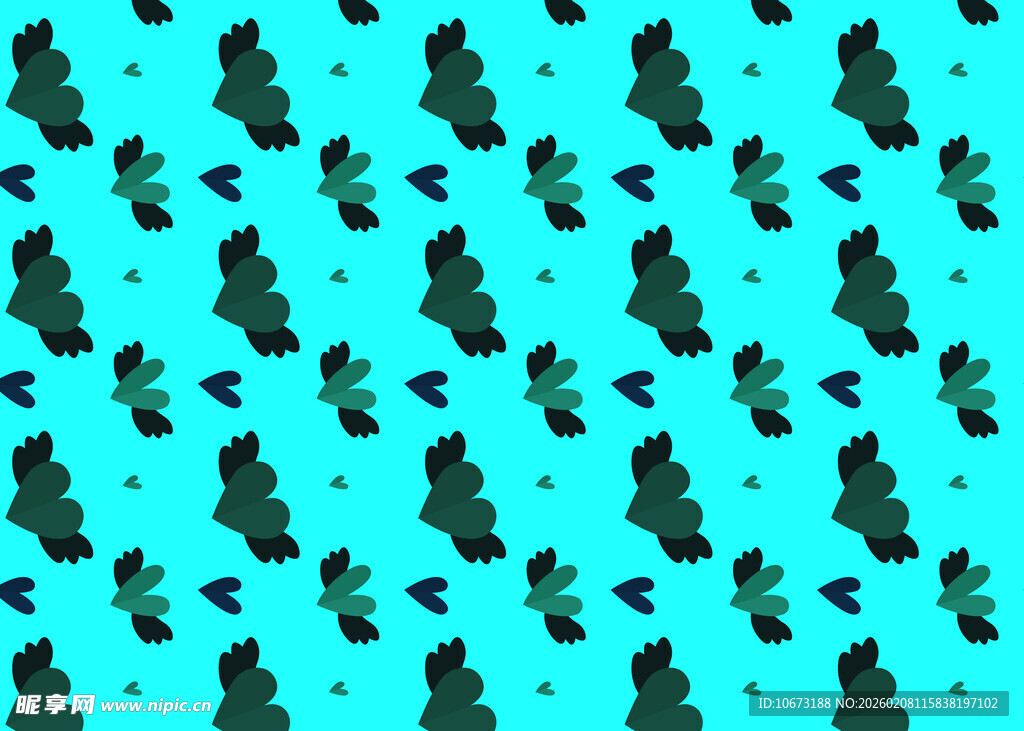 蓝底飞鸟图案纹理