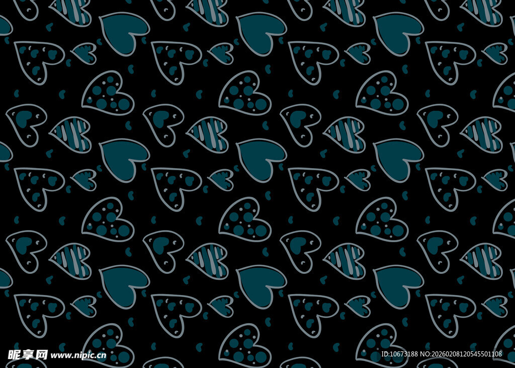 心形图案无缝背景纹理