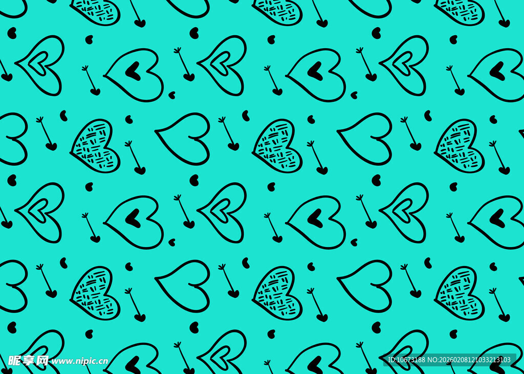 心形图案的清新无缝背景