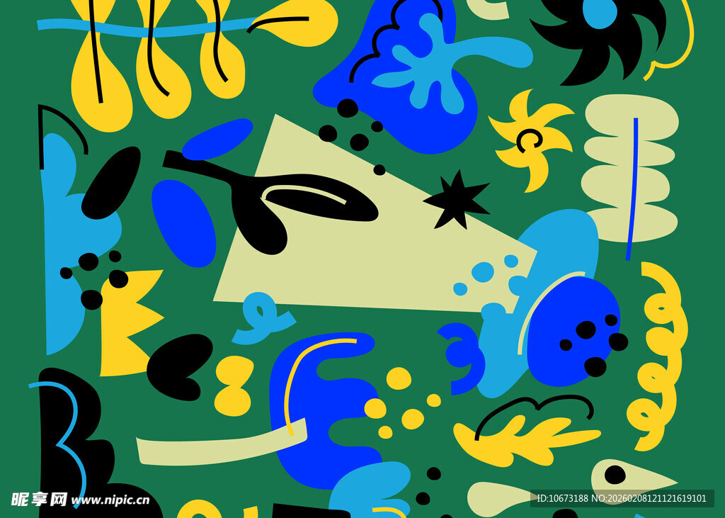 抽象多彩几何图案艺术画