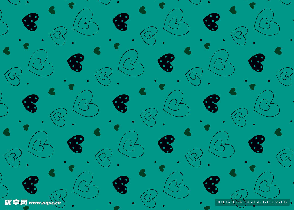 蓝绿色底黑色图案纹理