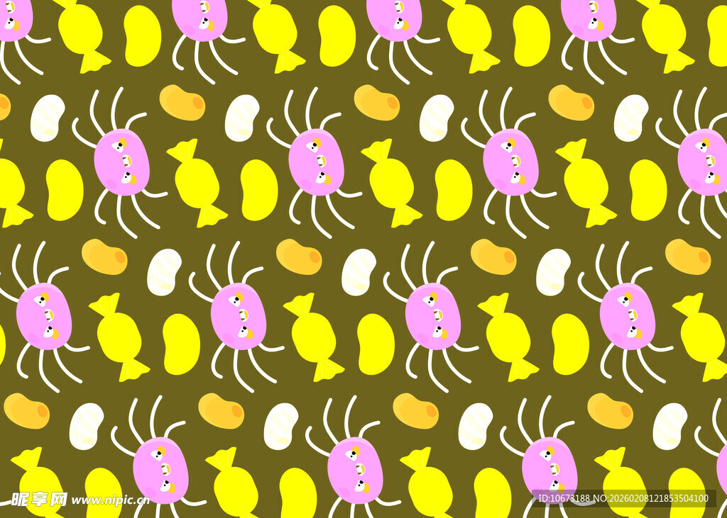 多彩昆虫图案背景设计