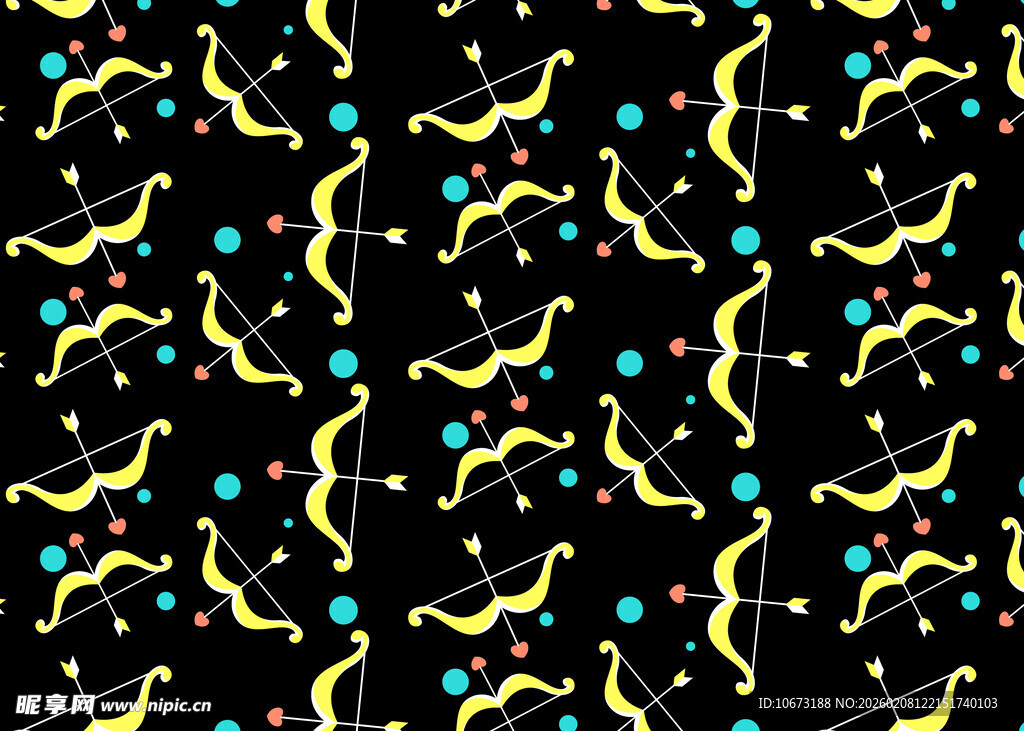 黑色背景上的彩色飘带图案