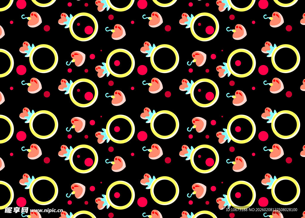 多彩圆环花卉图案背景