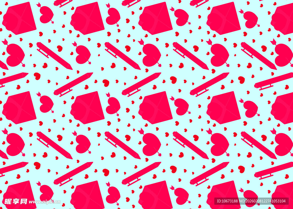 爱心糖果无缝图案背景