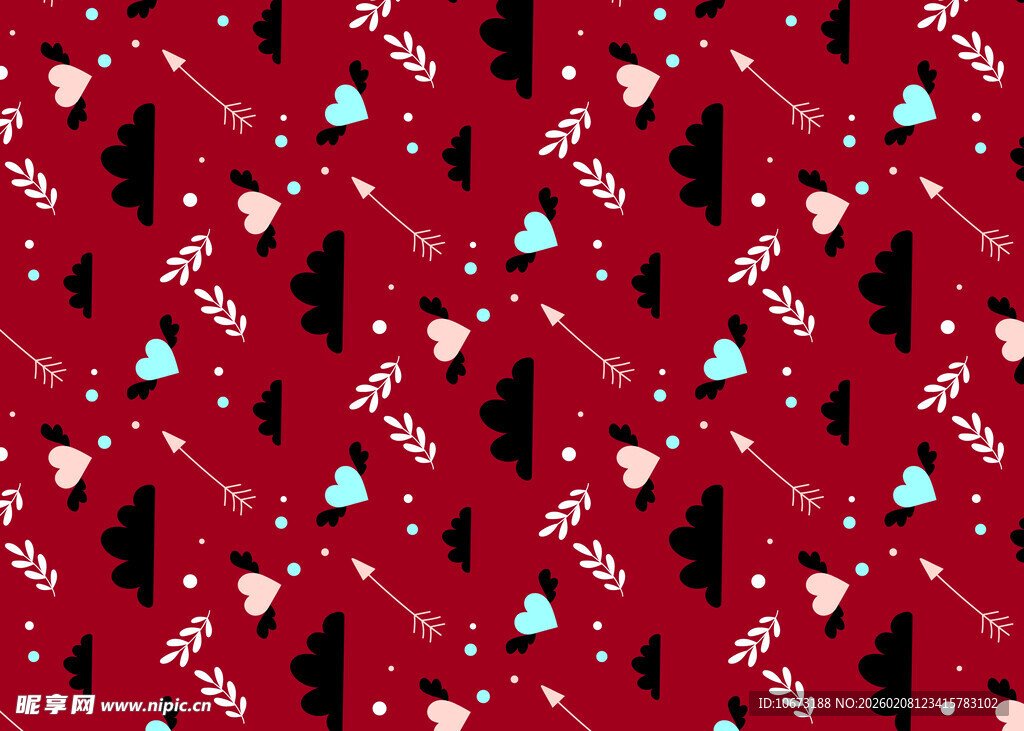 红色爱心图案背景纹理