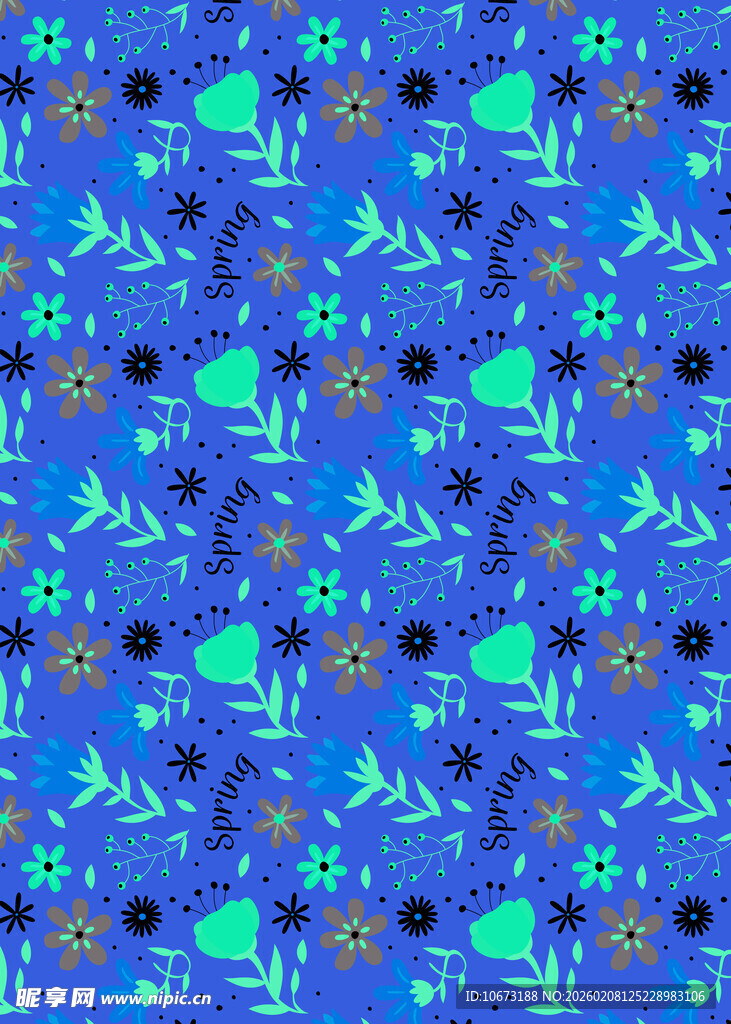 蓝色海洋风多彩图案背景