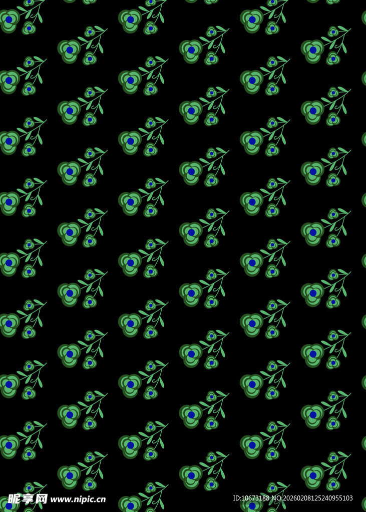 绿色蝴蝶黑色背景图案