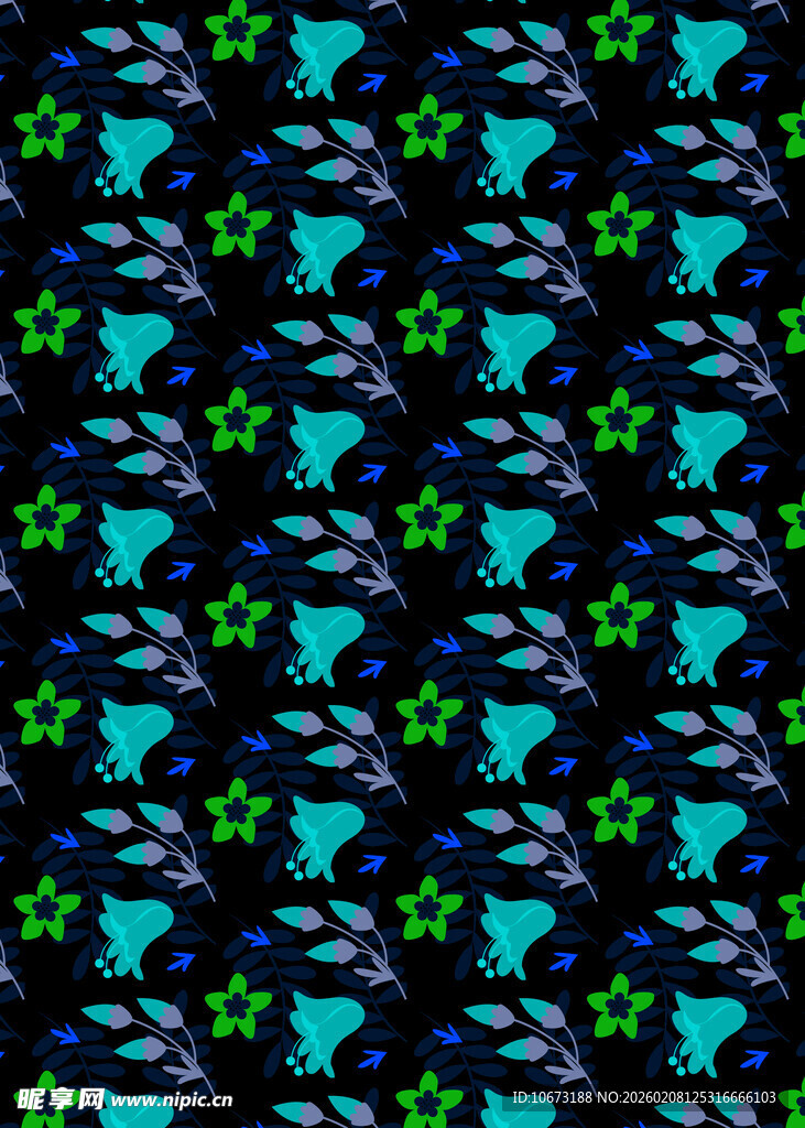 几何绿植图案背景纹理