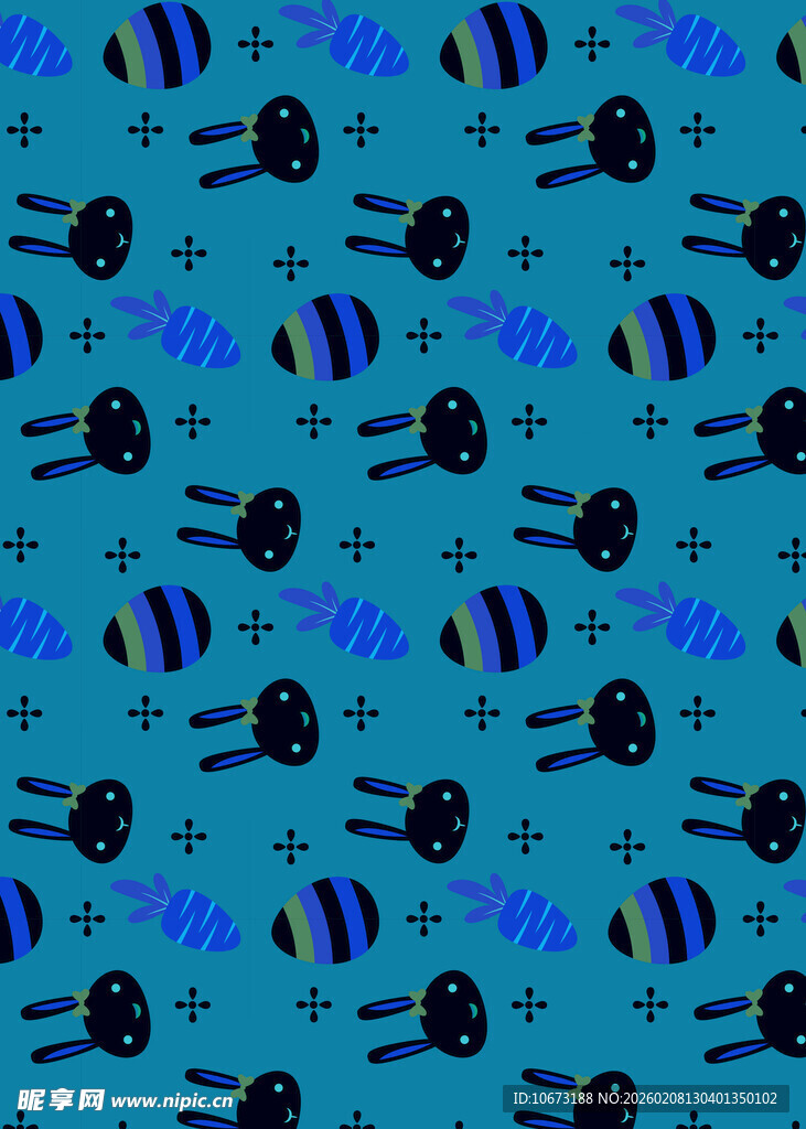 蓝色底海洋生物图案背景
