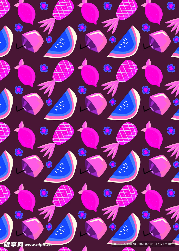 西瓜火龙果图案背景纹理