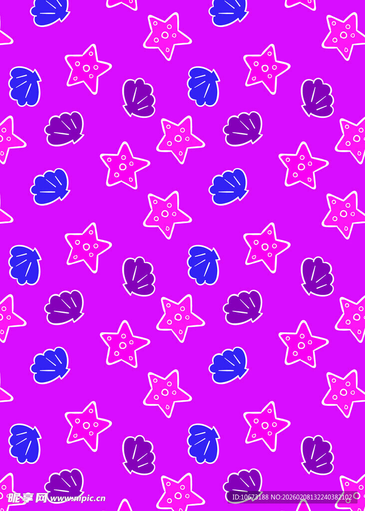 紫色背景星星图案设计