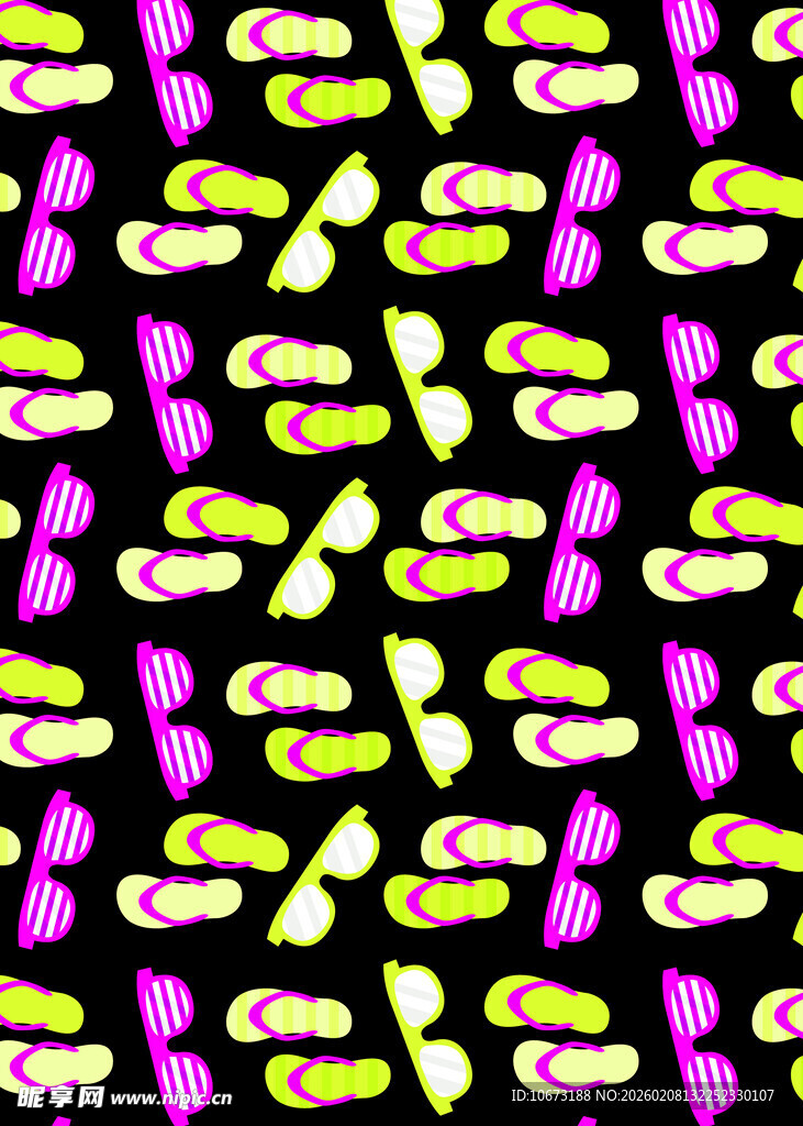 多彩拖鞋图案背景设计