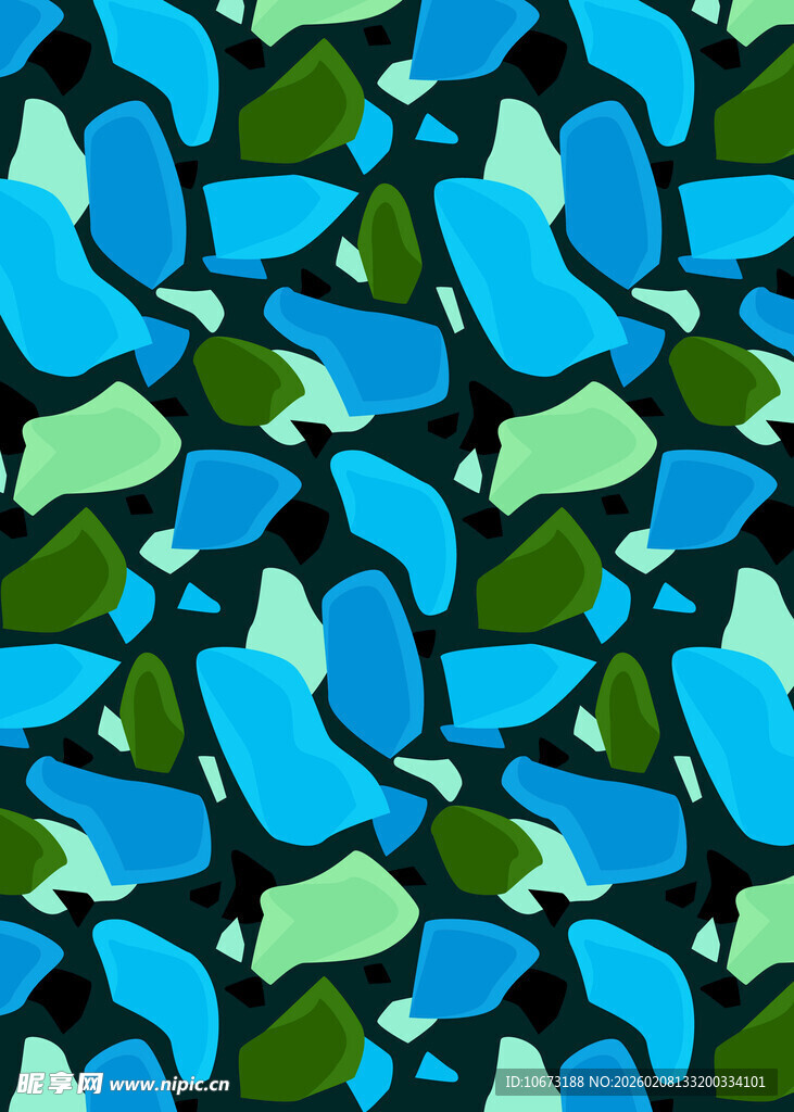 蓝绿碎块抽象图案纹理
