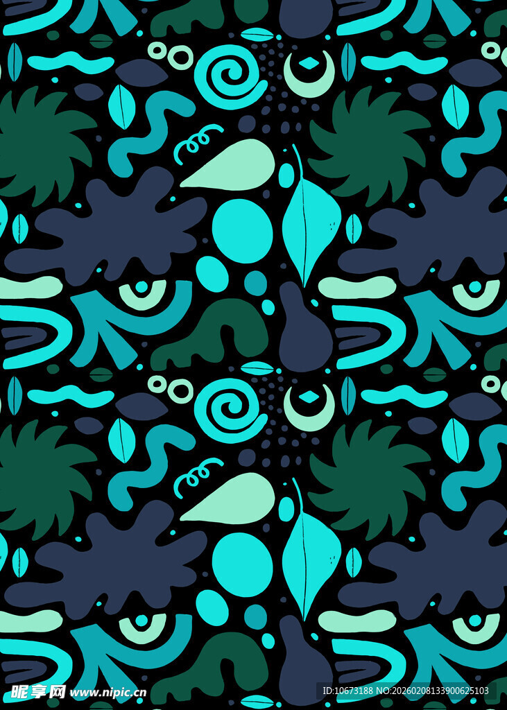 海洋风抽象图案纹理设计