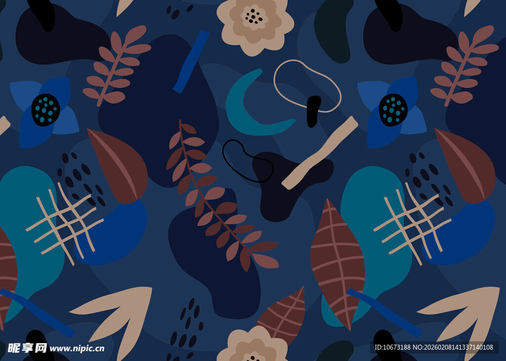 抽象花卉几何图案背景