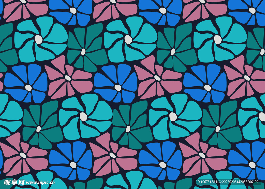 几何花朵图案设计