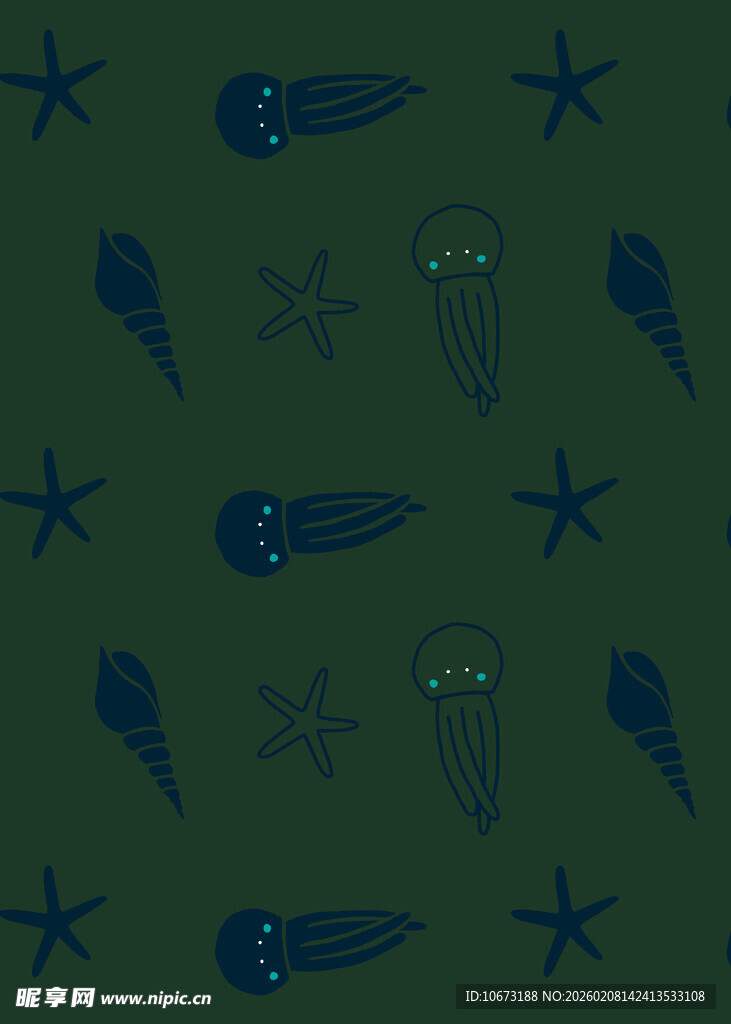 海洋生物图案背景