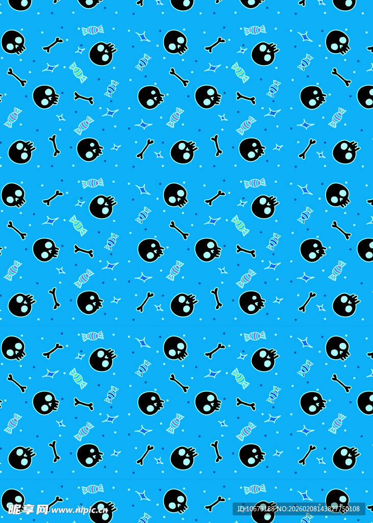 蓝色背景卡通图案纹理