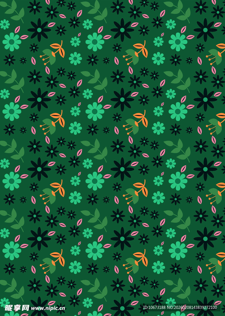 绿色花卉图案背景纹理