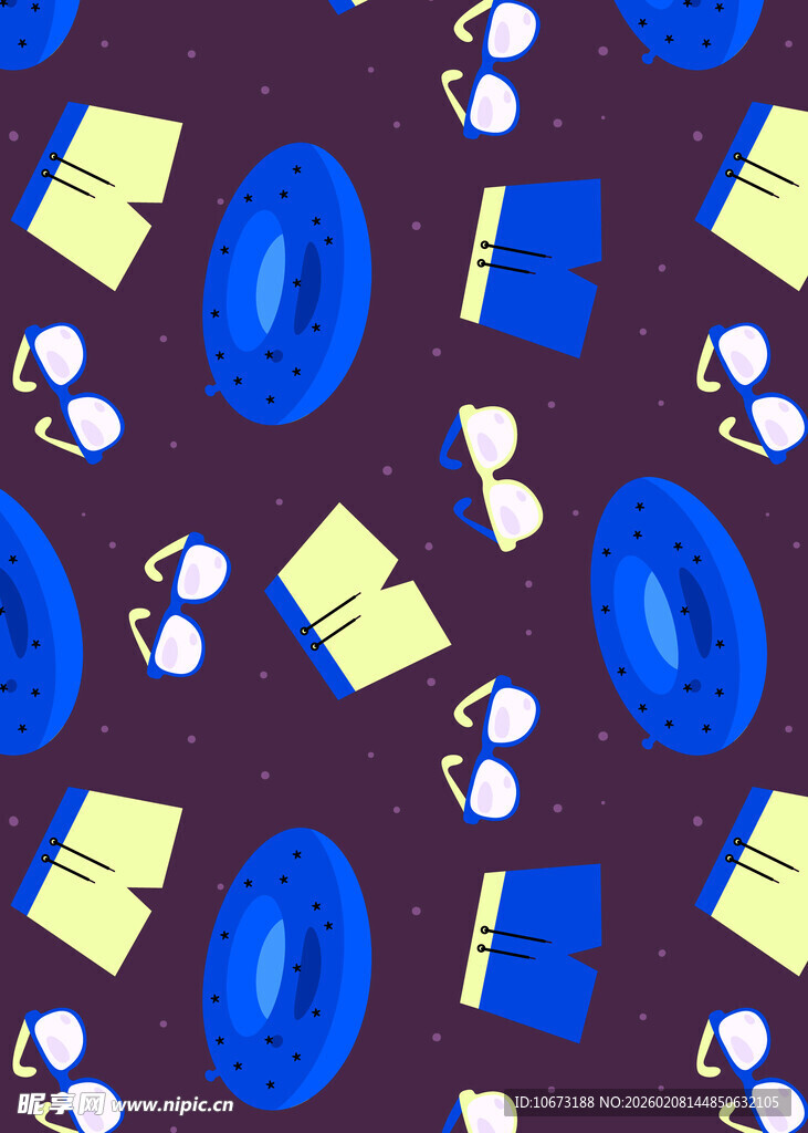 复古风文具图案背景