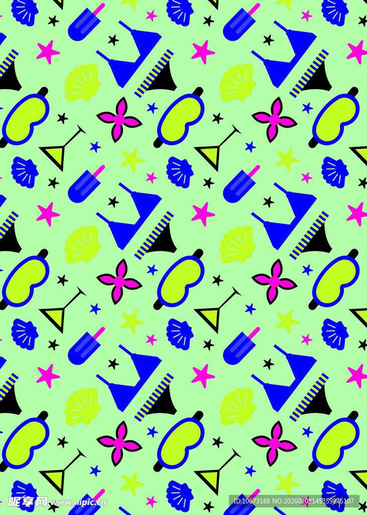 多彩几何花卉图案背景