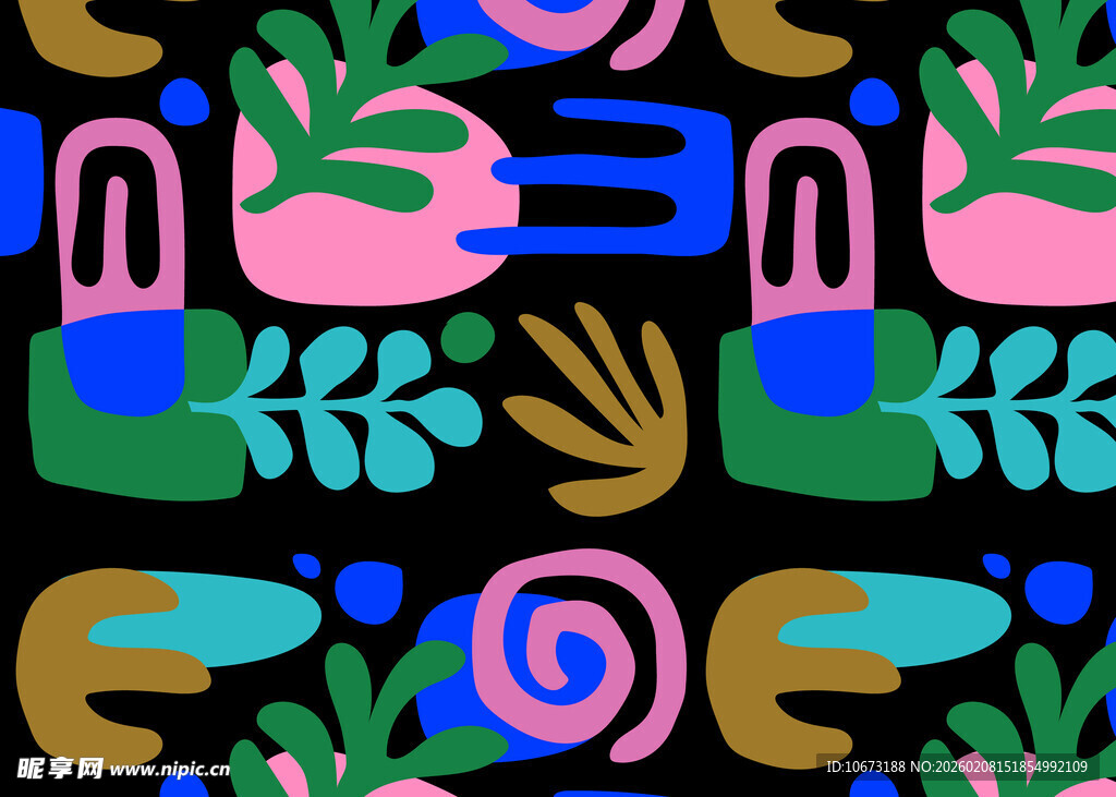 抽象几何植物图案背景