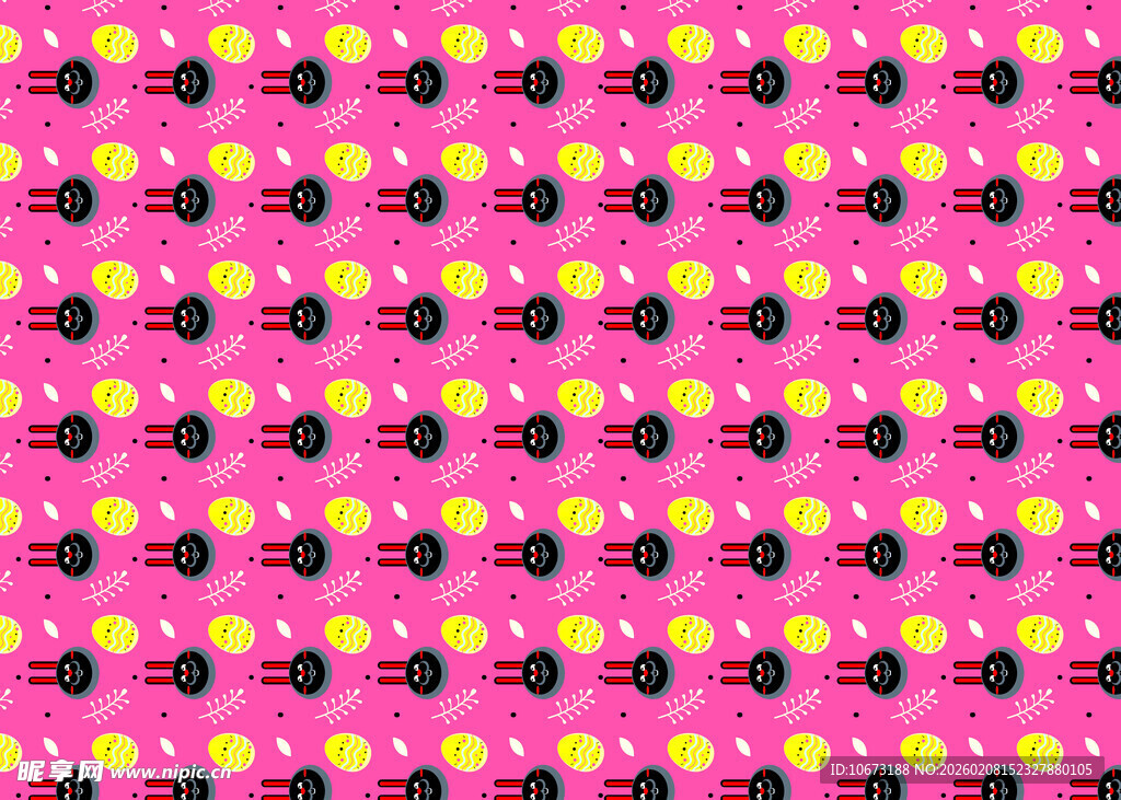 粉色卡通图案无缝背景