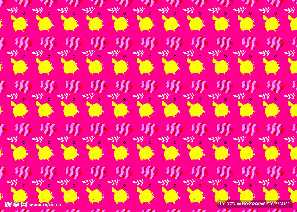 粉色背景带黄色圆点图案