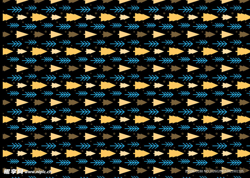 几何图案的多彩鱼形元素