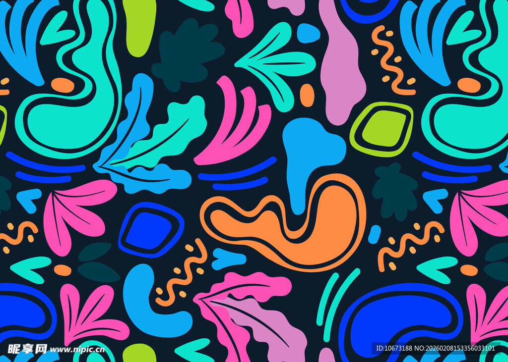 多彩抽象花纹图案设计