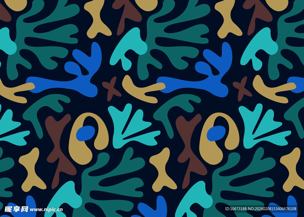 抽象植物图案无缝背景