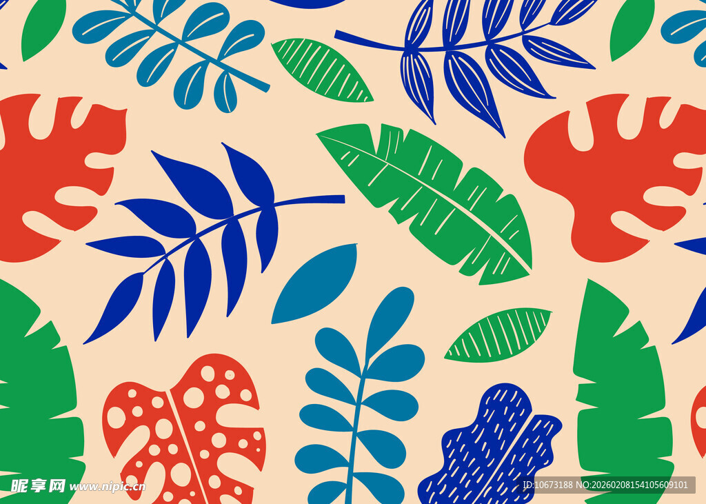 热带植物图案背景