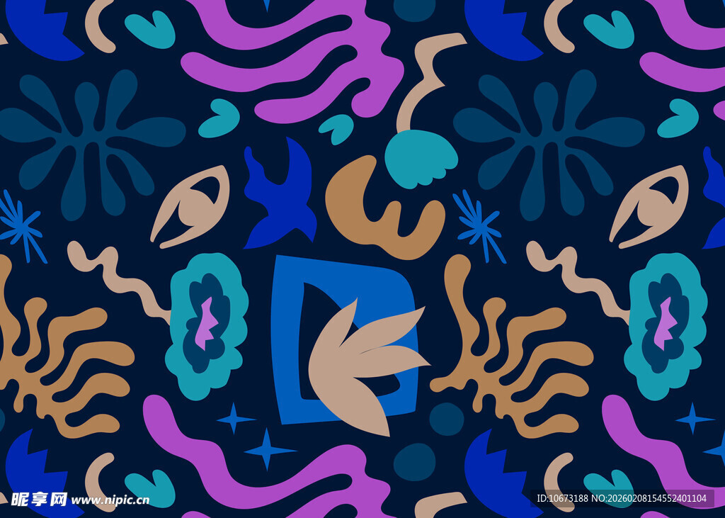 海洋风抽象图案设计